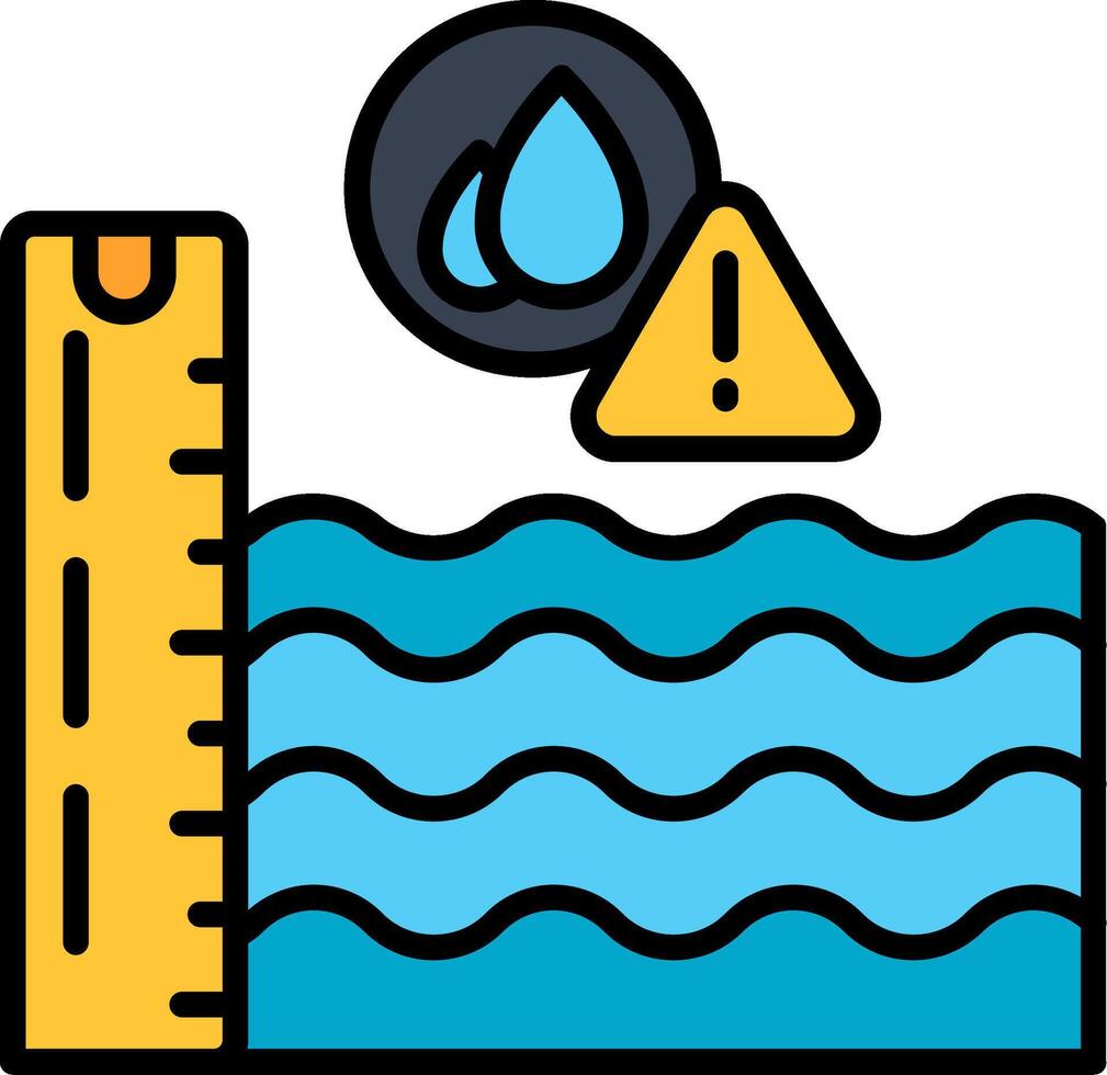 Water Level Line Filled Icon vector
