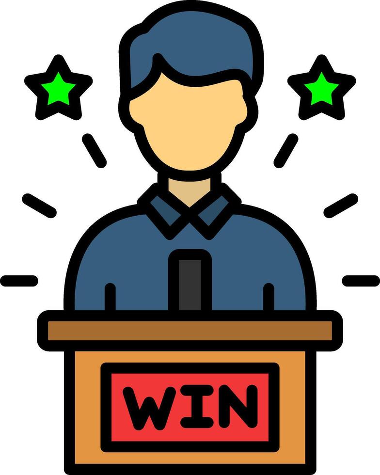 Winning Line Filled Icon vector