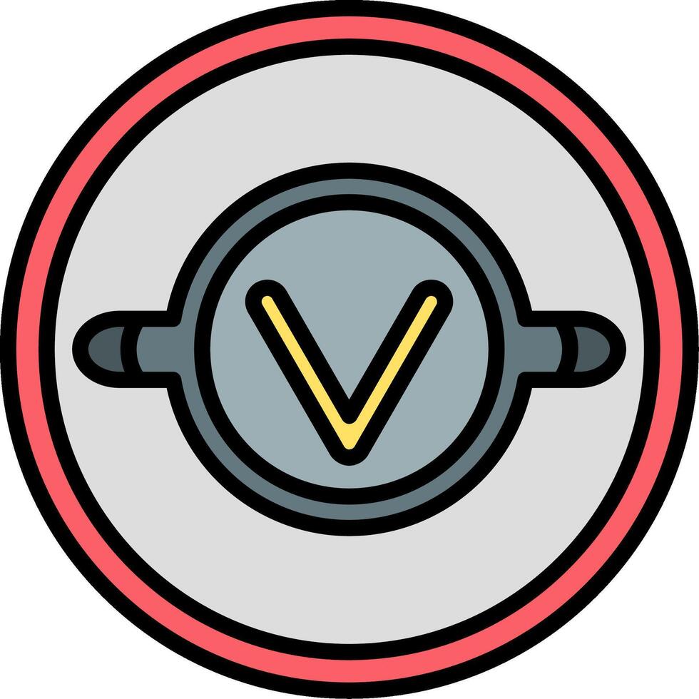 Voltmeter Line Filled Icon vector