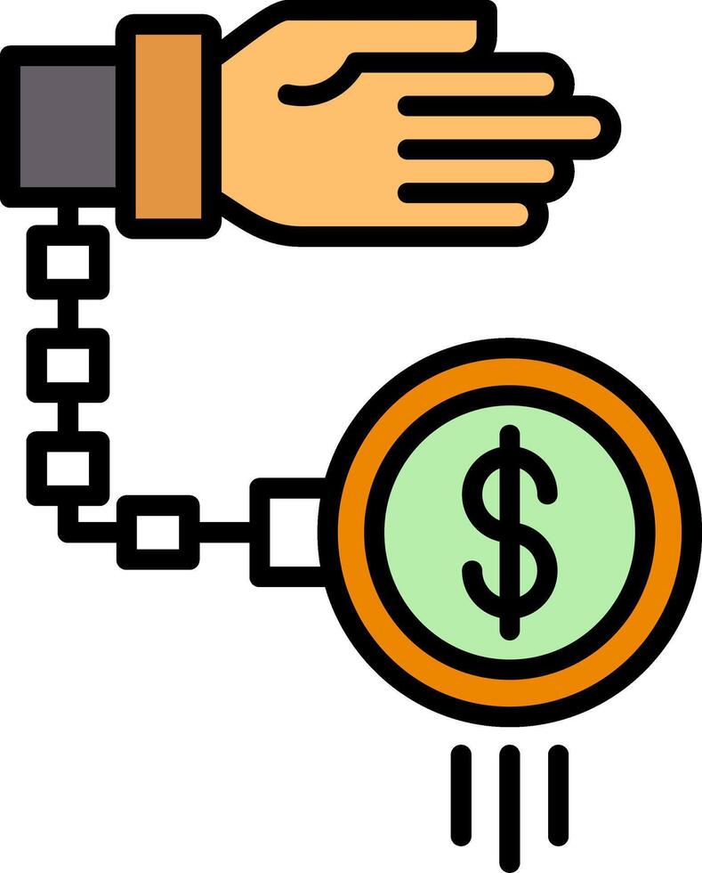 Debt Line Filled Icon vector