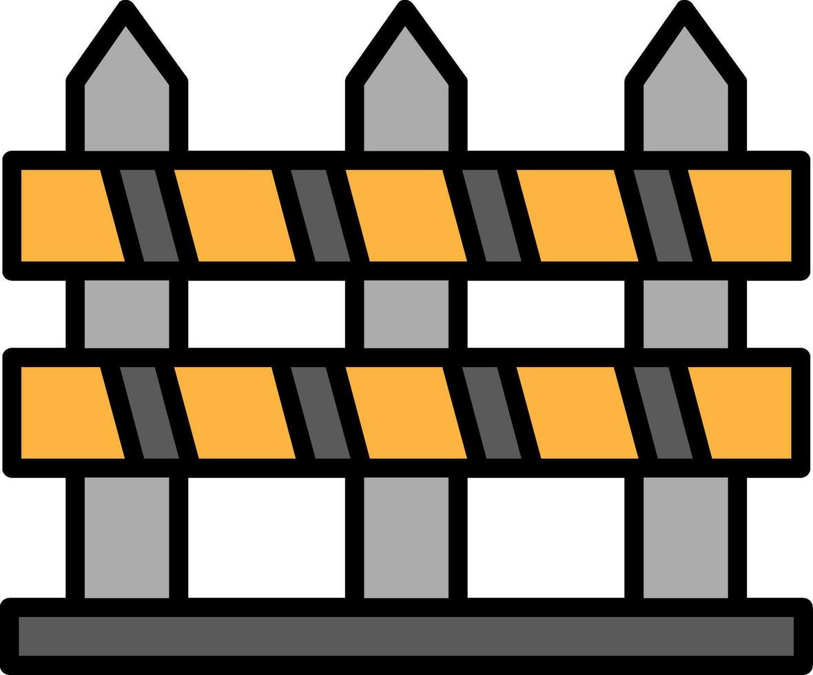 Fence Line Filled Icon vector