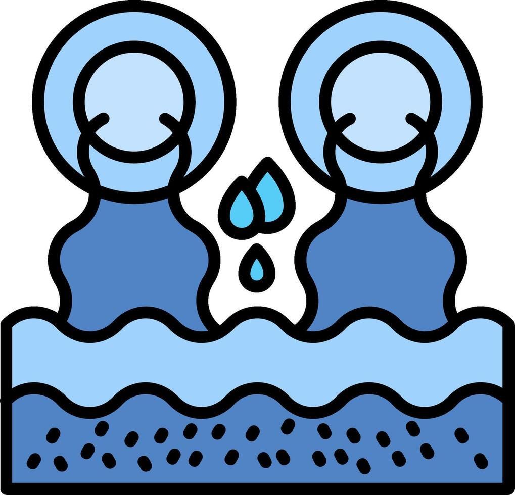 Drainage Line Filled Icon vector