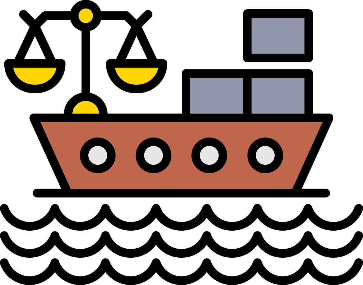 Maritime Line Filled Icon vector