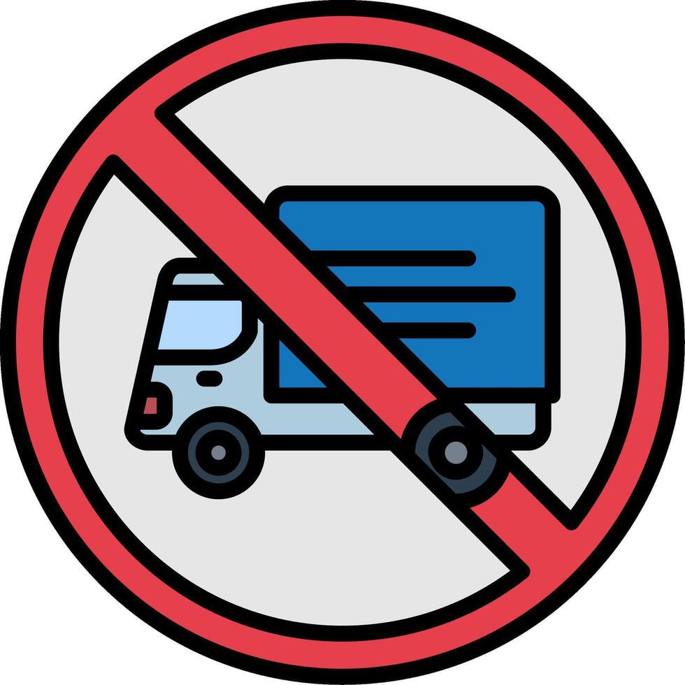 No Trucks Line Filled Icon vector