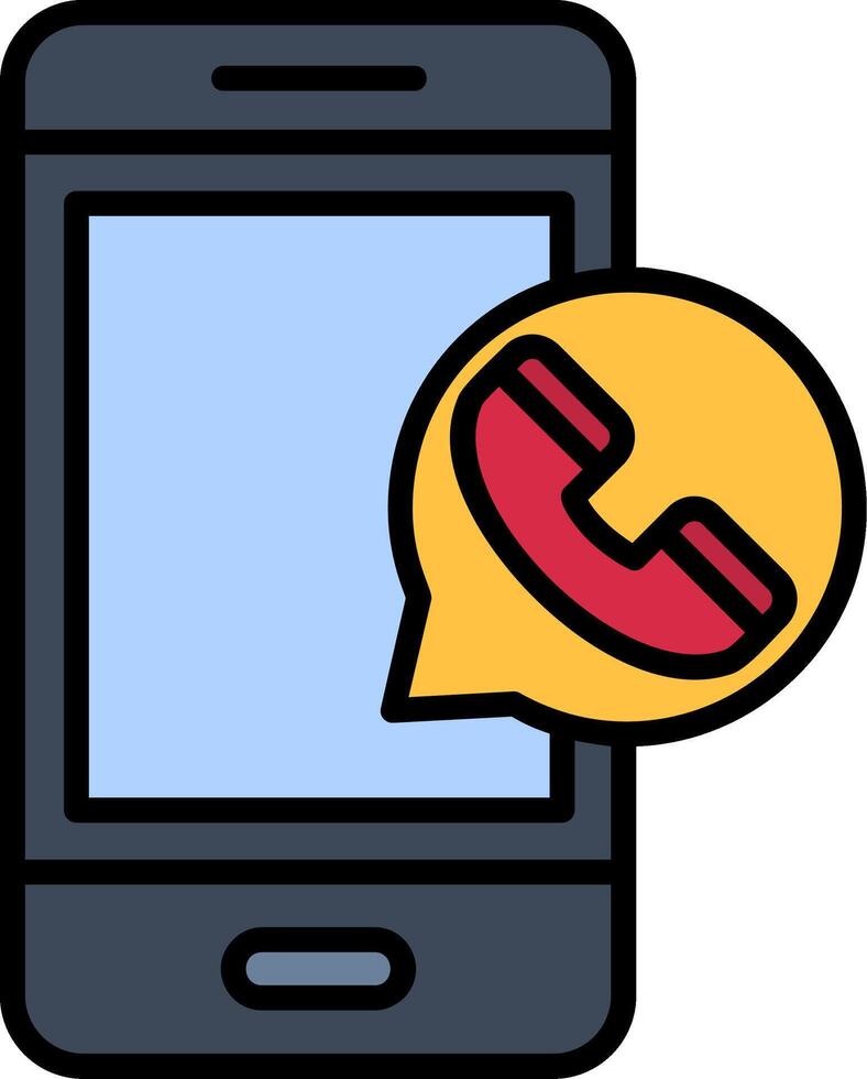 phone call Line Filled Icon vector