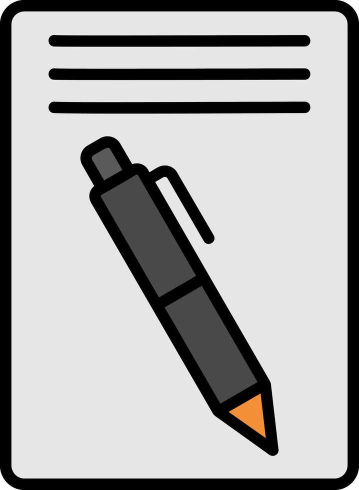 Pen Line Filled Icon vector
