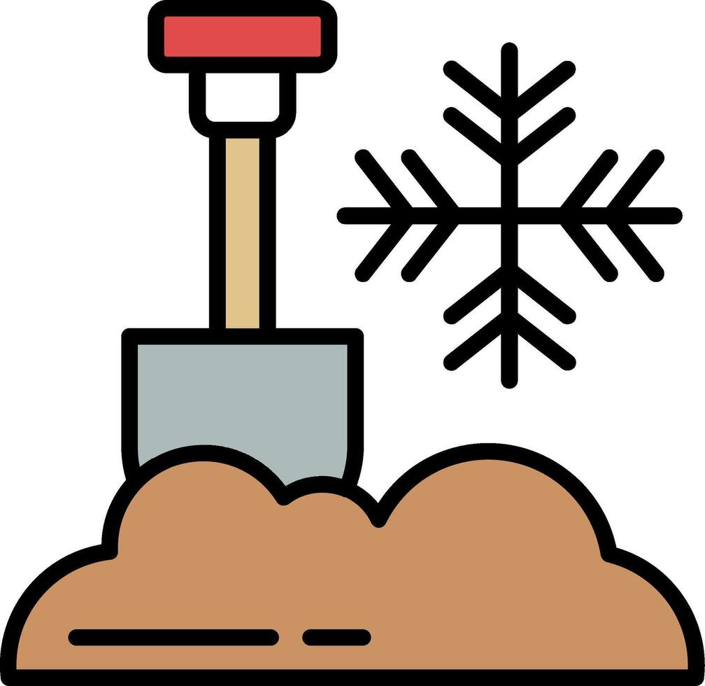 Shovel Line Filled Icon vector