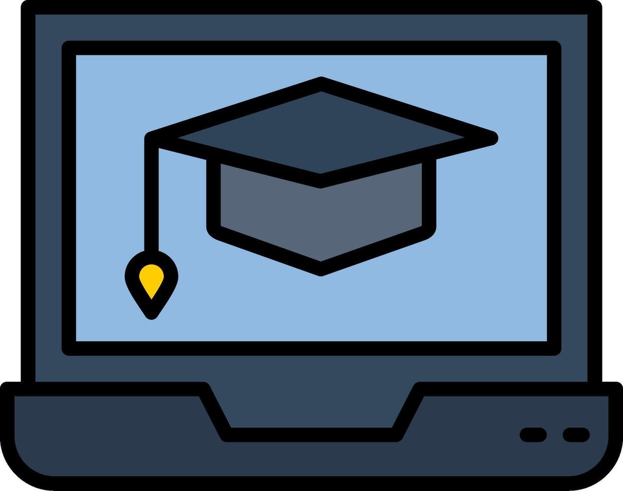 Online Learning Line Filled Icon vector