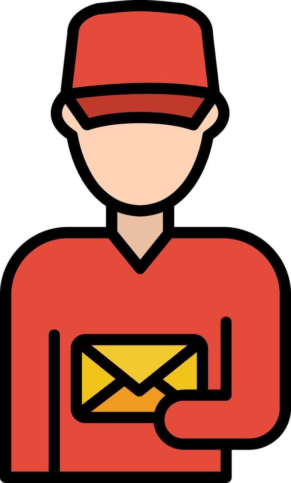 Postman Line Filled Icon vector