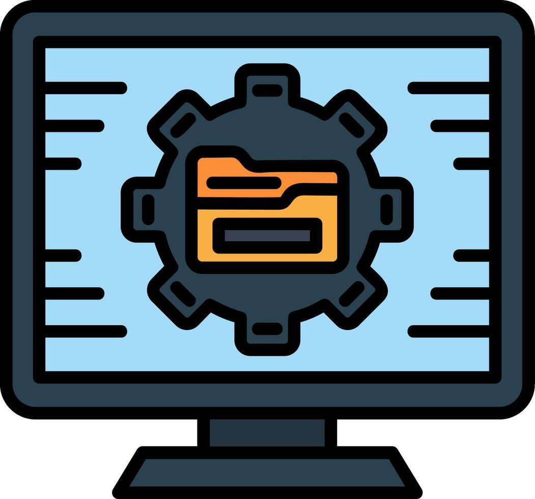 Digital Right Management Line Filled Icon vector