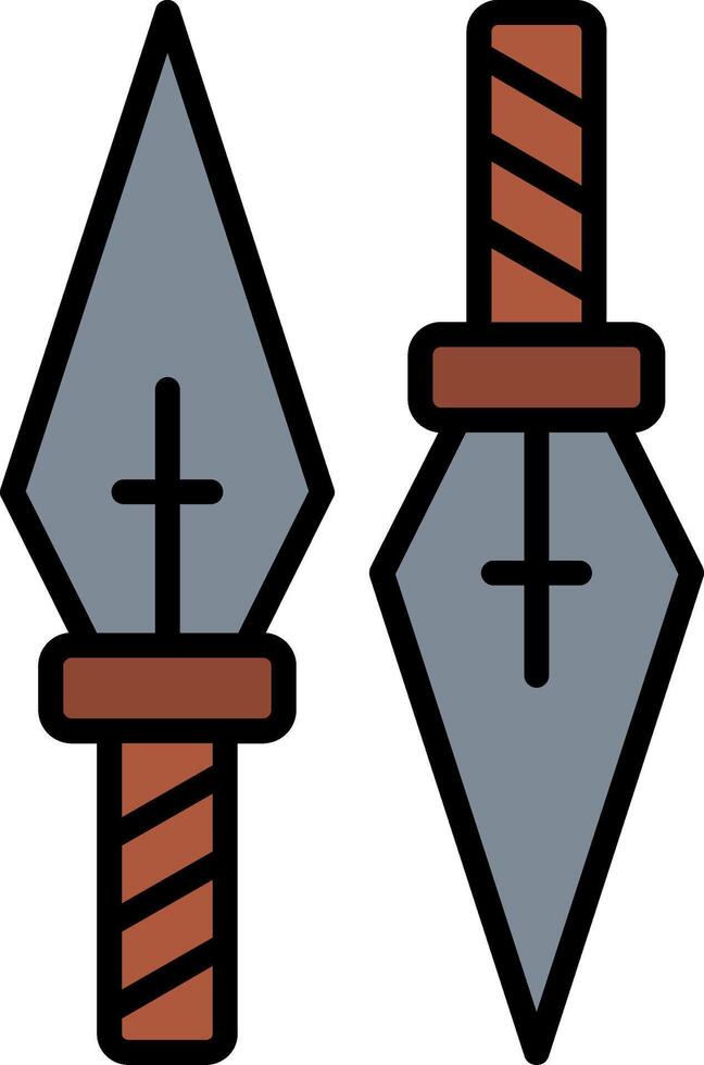 Kunai Line Filled Icon vector