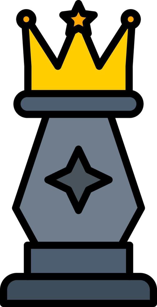 Queen Line Filled Icon vector
