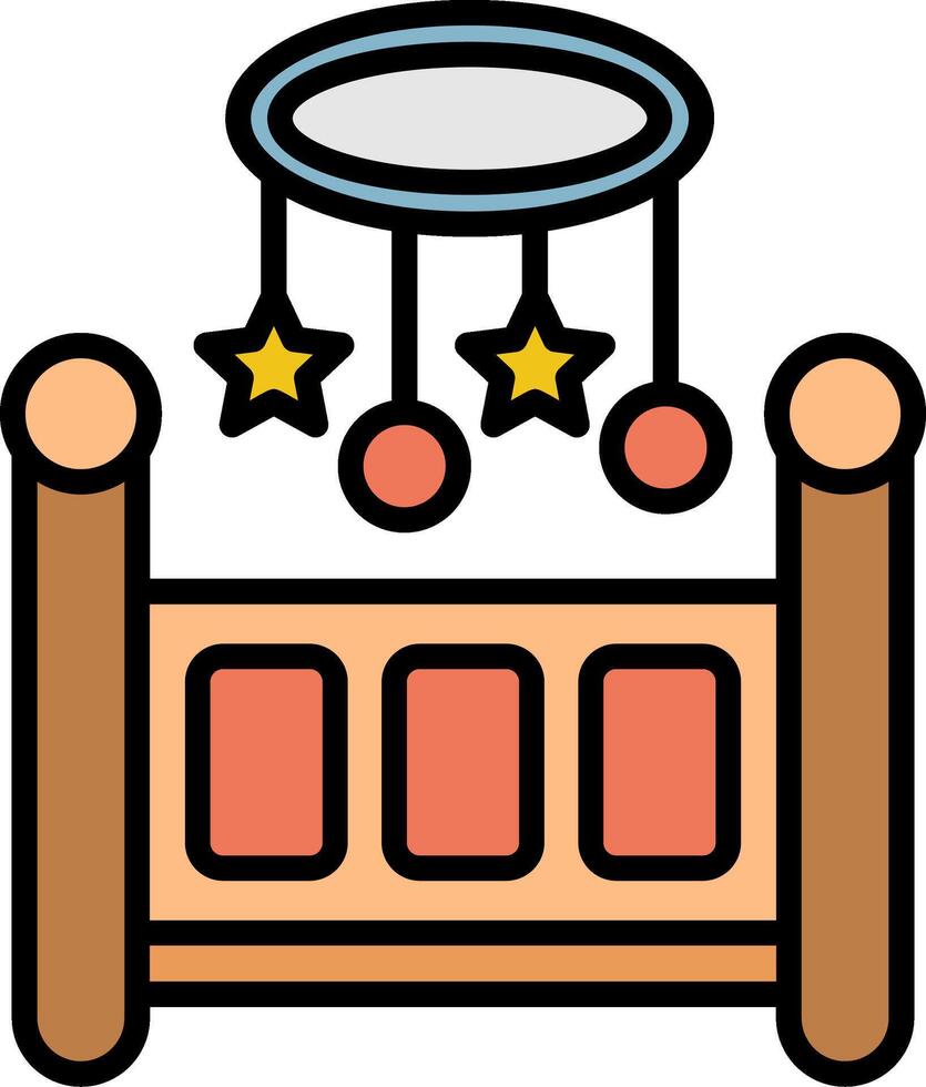 Cot free Line Filled Icon vector