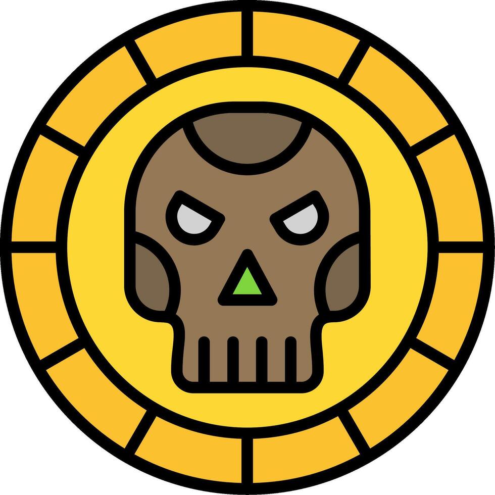 Coin Line Filled Icon vector