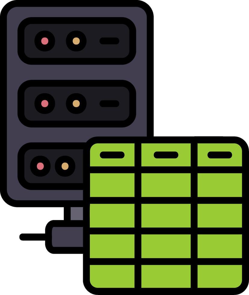 Database Line Filled Icon vector