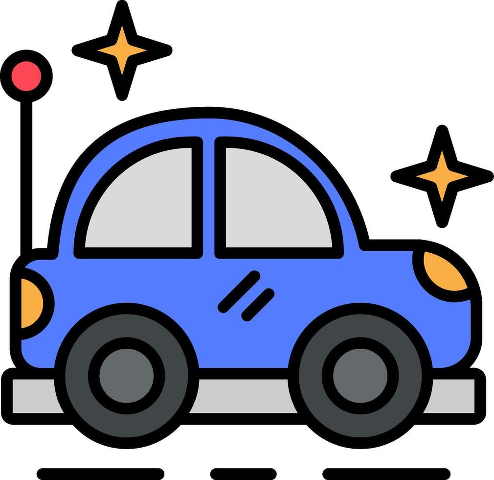 Car Toy Line Filled Icon vector