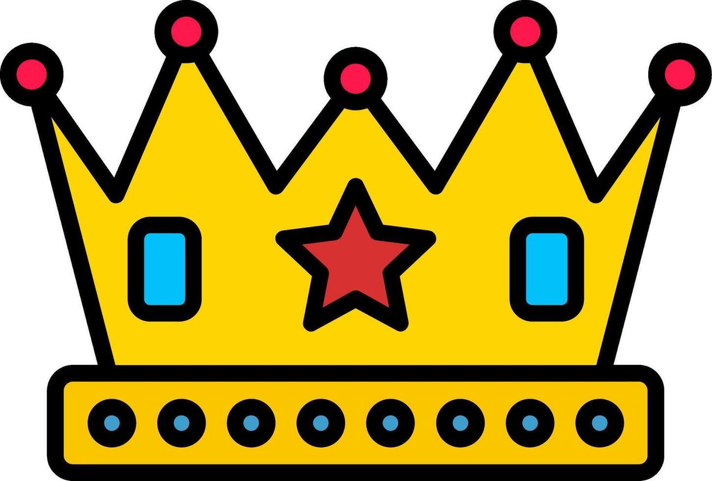 Crown Line Filled Icon vector