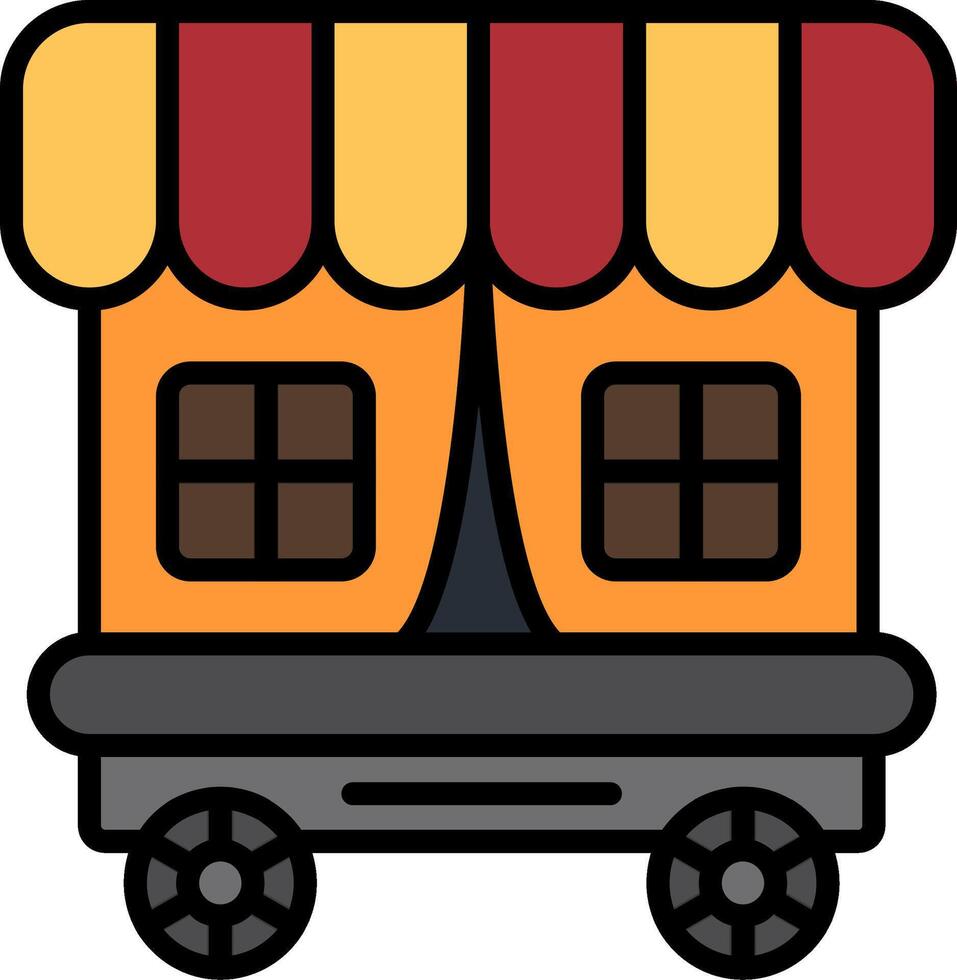 Carriage Line Filled Icon vector