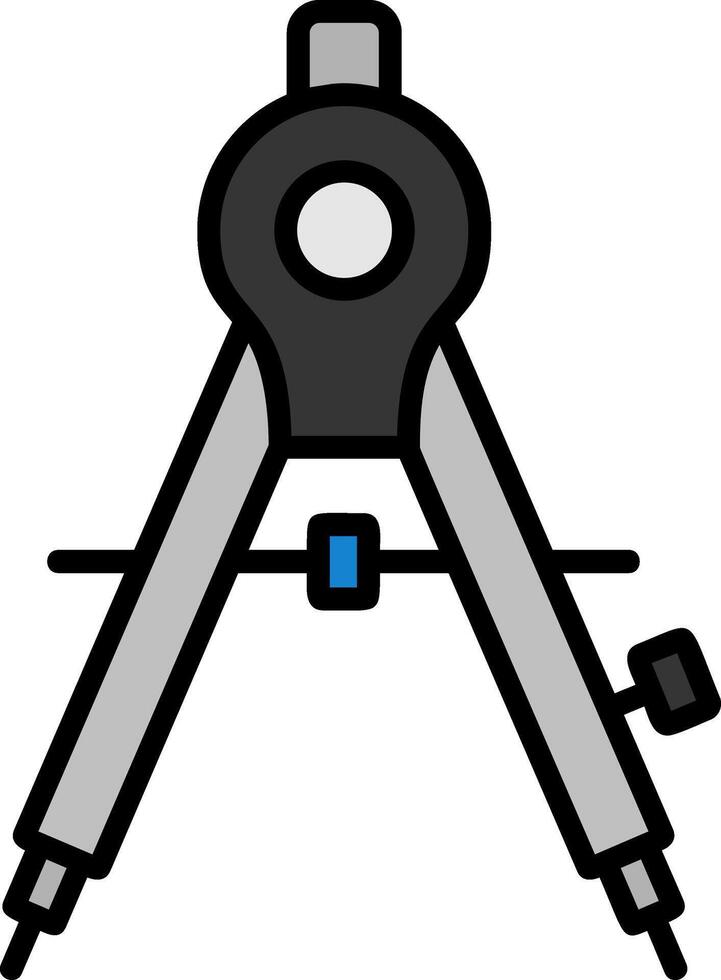 Drawing Compass Line Filled Icon vector