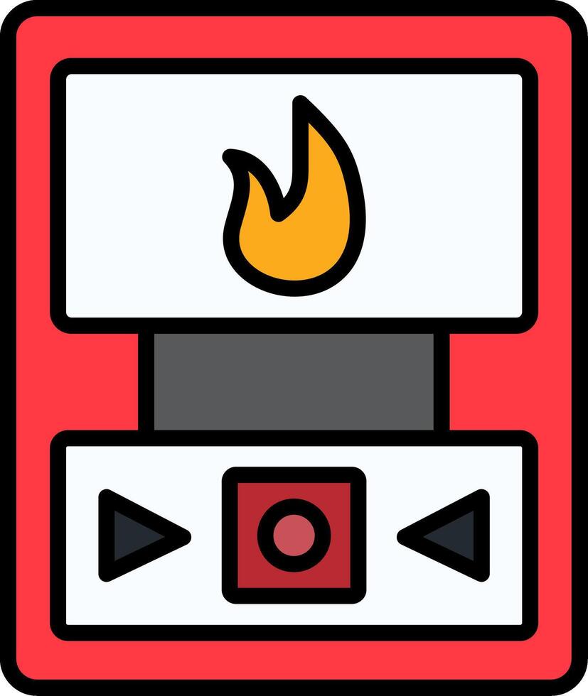 Fire Alarm Line Filled Icon vector