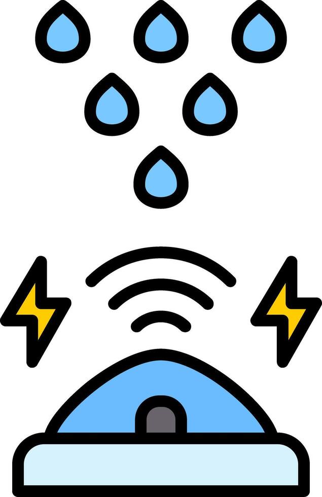 Rain Sensor Line Filled Icon vector