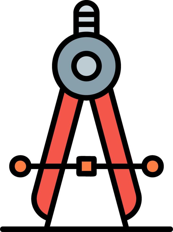 Compass Line Filled Icon vector