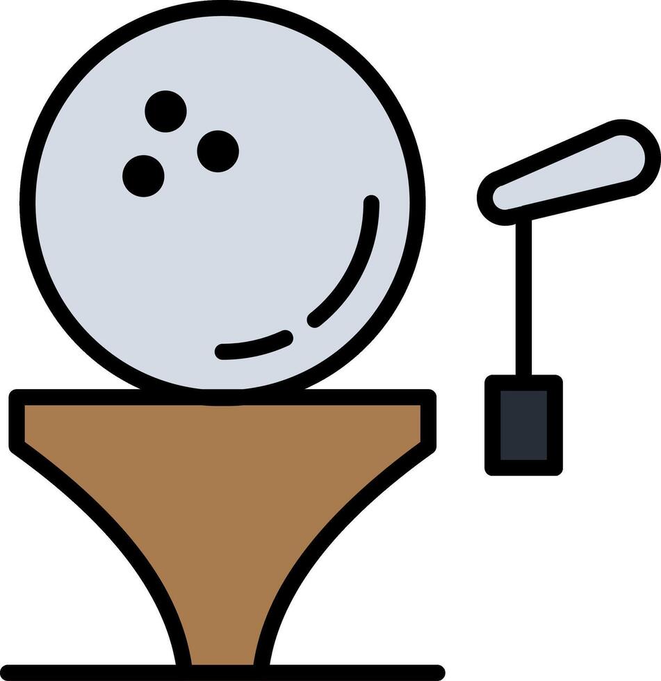 Golf Ball Line Filled Icon vector