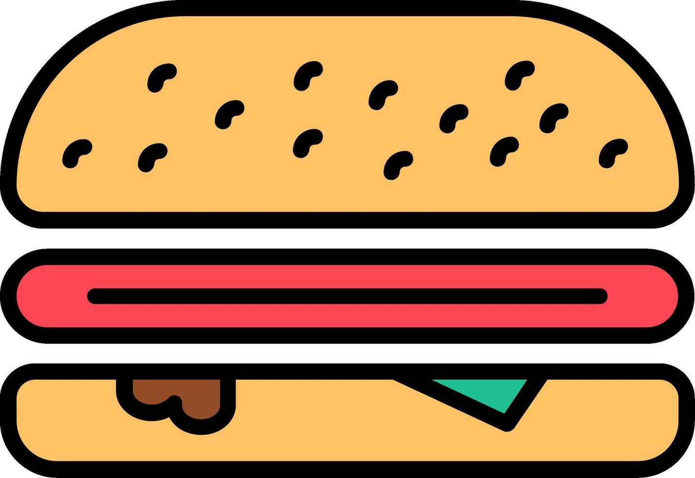 Hamburger Line Filled Icon vector