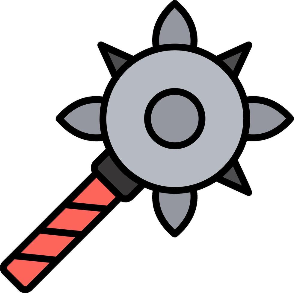 Mace Line Filled Icon vector