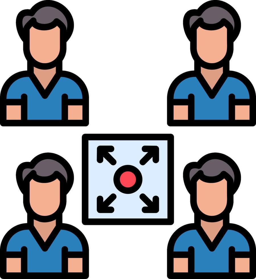 Meeting Point Line Filled Icon vector