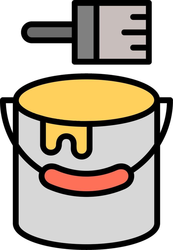 Paint Line Filled Icon vector