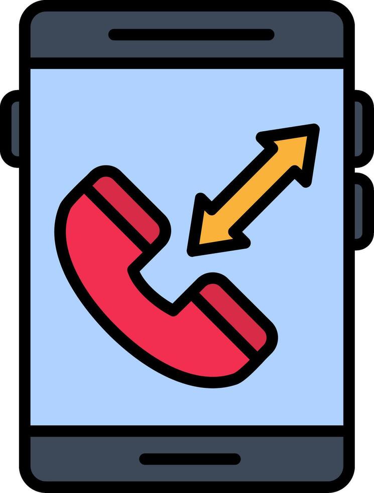 Smartphone Line Filled Icon vector