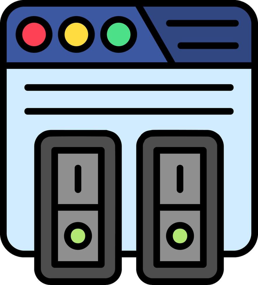 Switch On Line Filled Icon vector