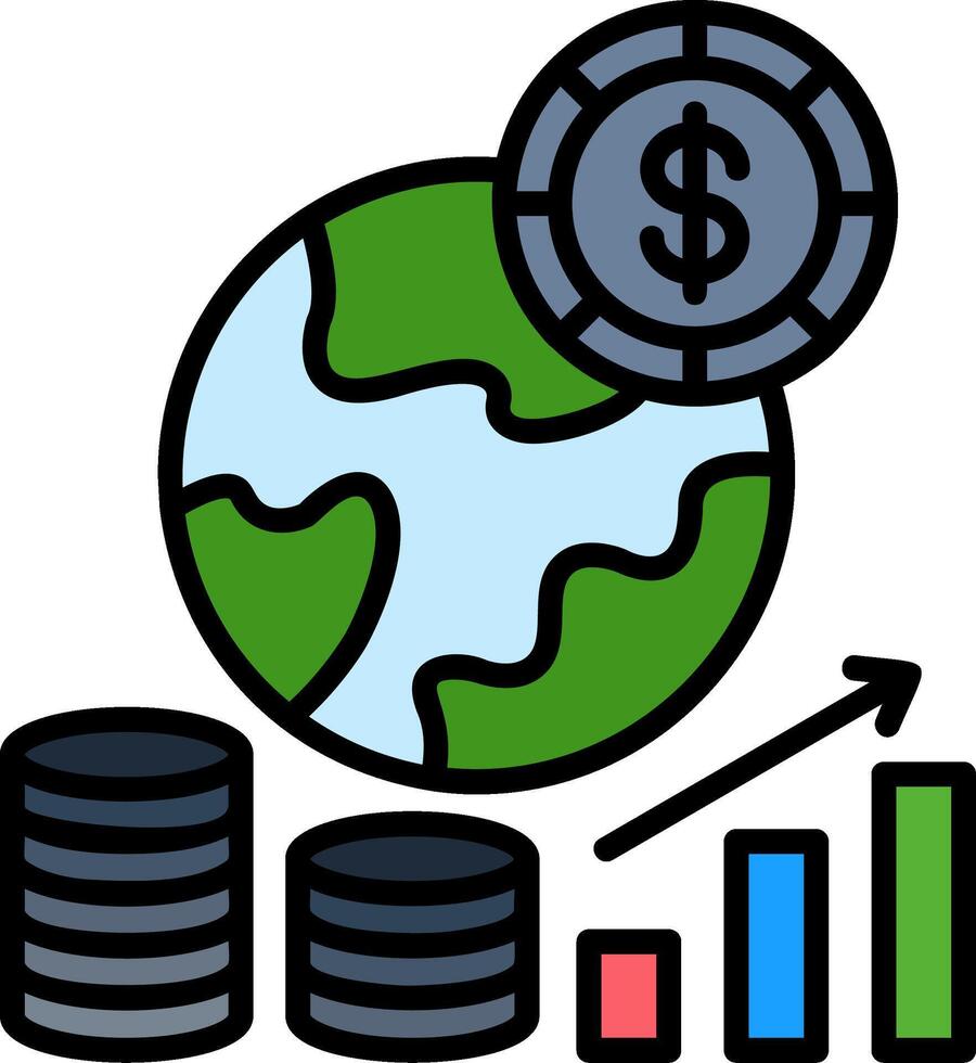 Economic Line Filled Icon vector