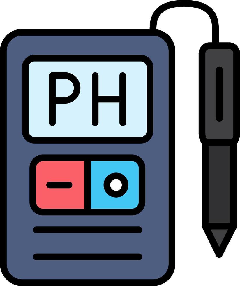 Ph Meter Line Filled Icon vector