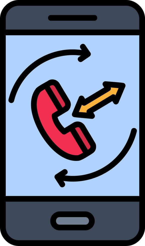 Smartphone Line Filled Icon vector