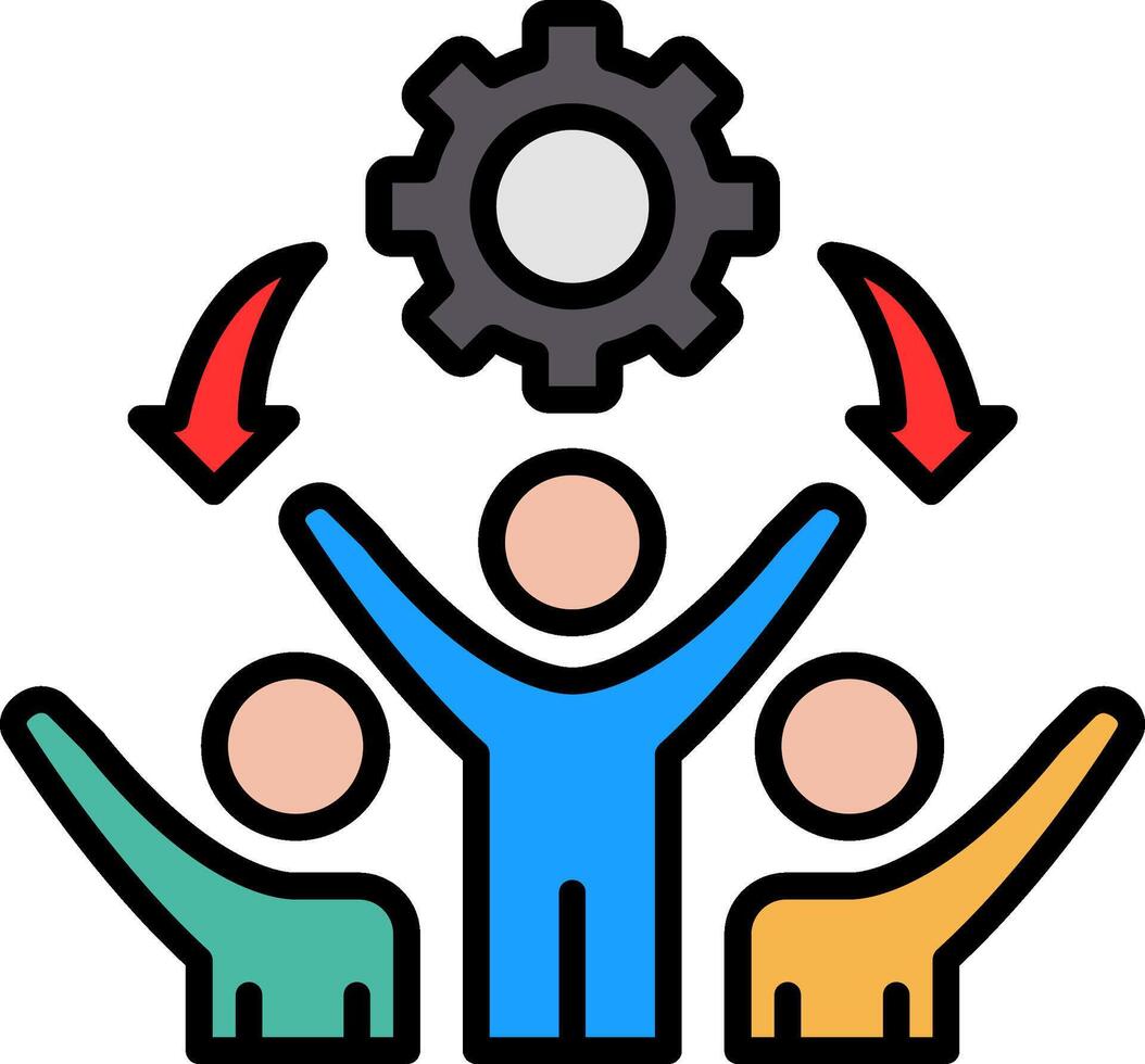 Team Line Filled Icon vector