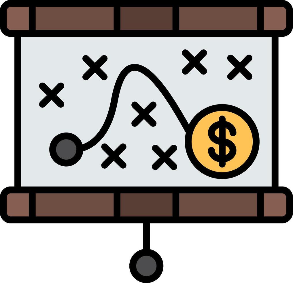 Strategy Line Filled Icon vector