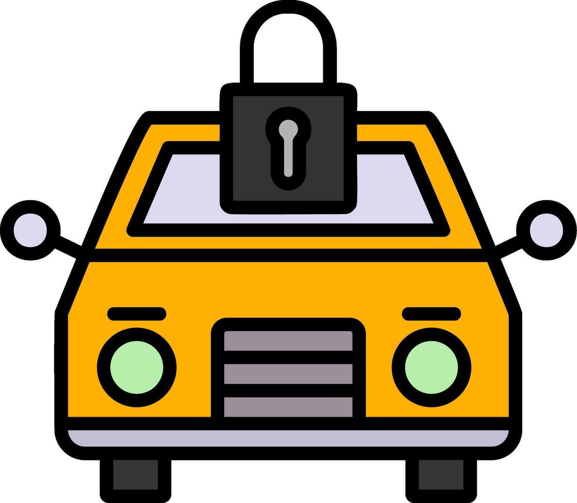 Car Line Filled Icon vector