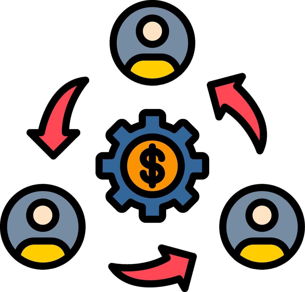 Collaboration Line Filled Icon vector