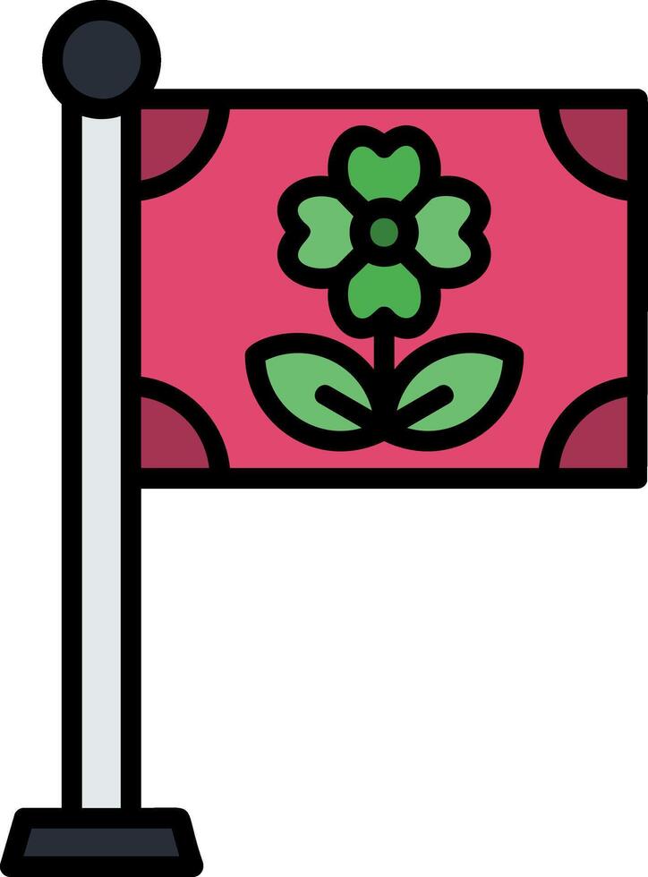 Flag Line Filled Icon vector