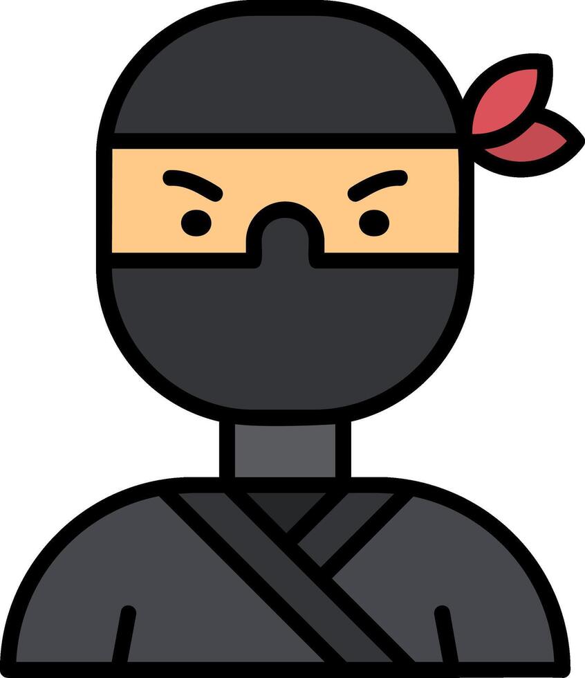 Ninja Line Filled Icon vector