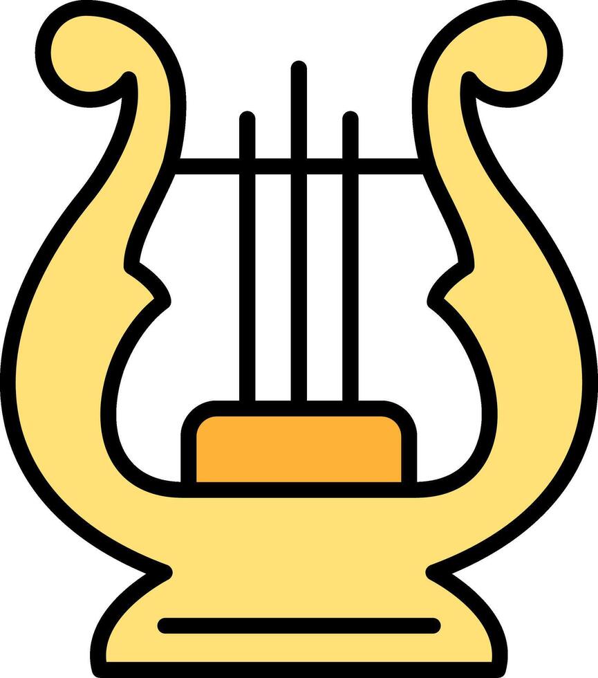 Lyre Line Filled Icon vector