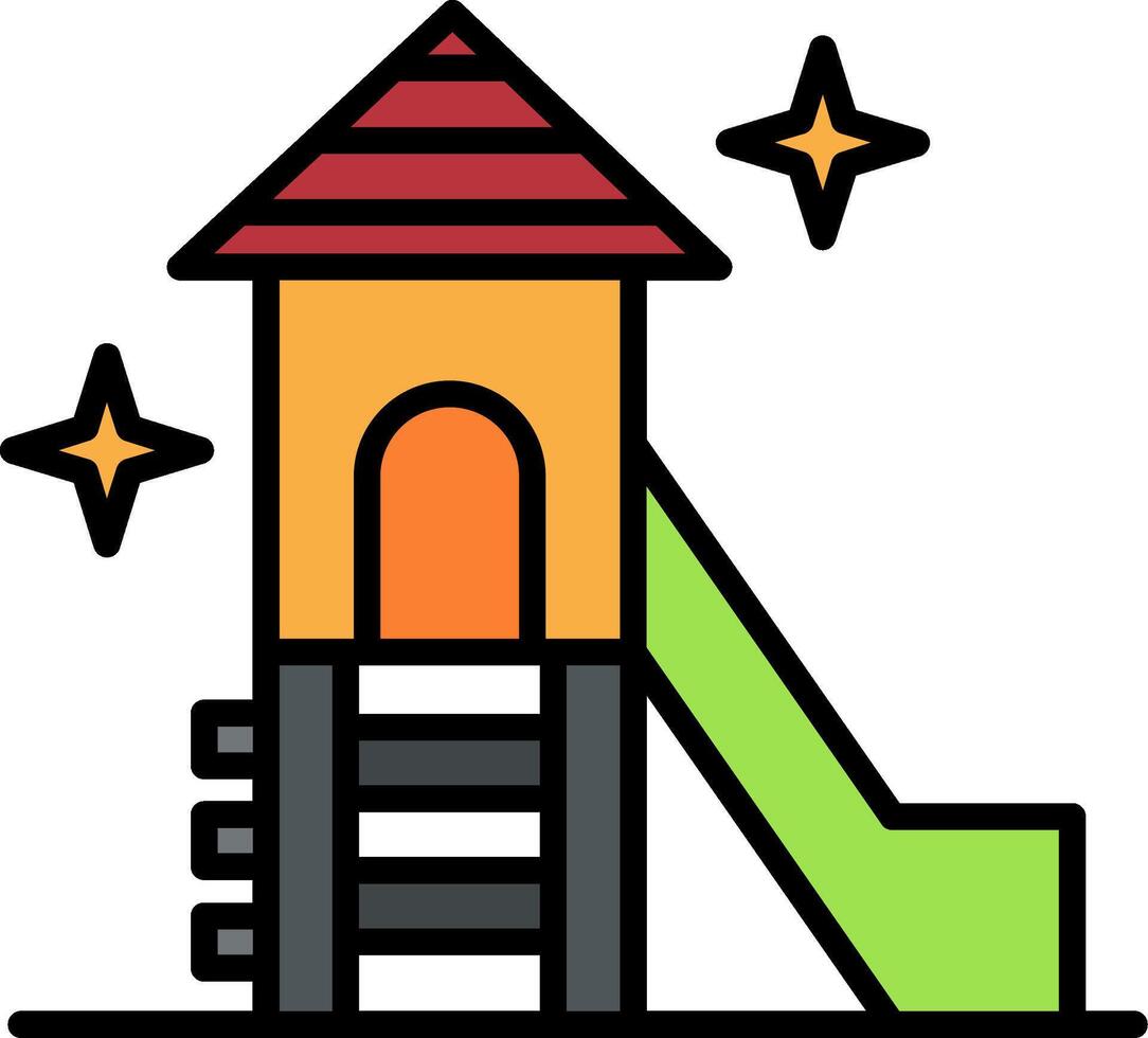 Slide Line Filled Icon vector