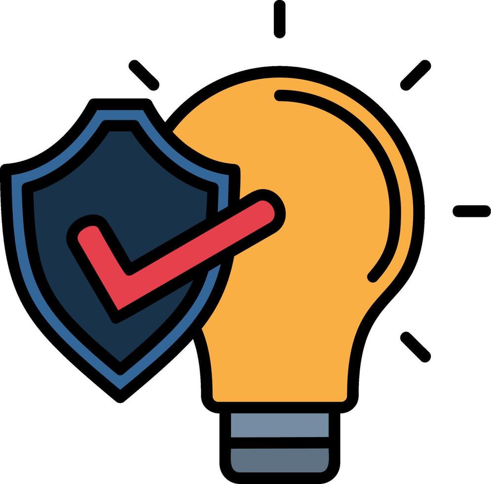 Shield Line Filled Icon vector