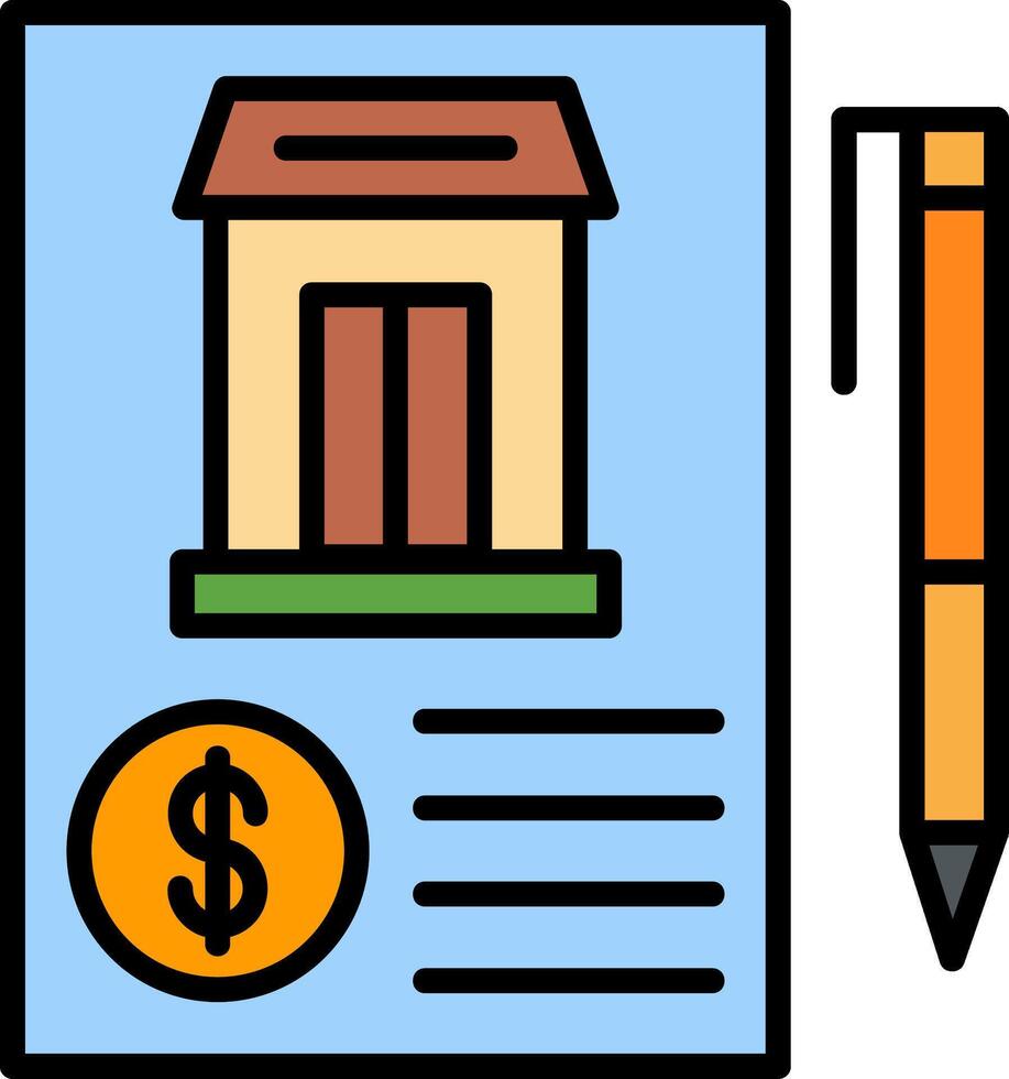 Agreement Line Filled Icon vector