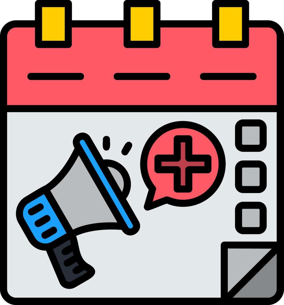 Awareness Day Line Filled Icon vector