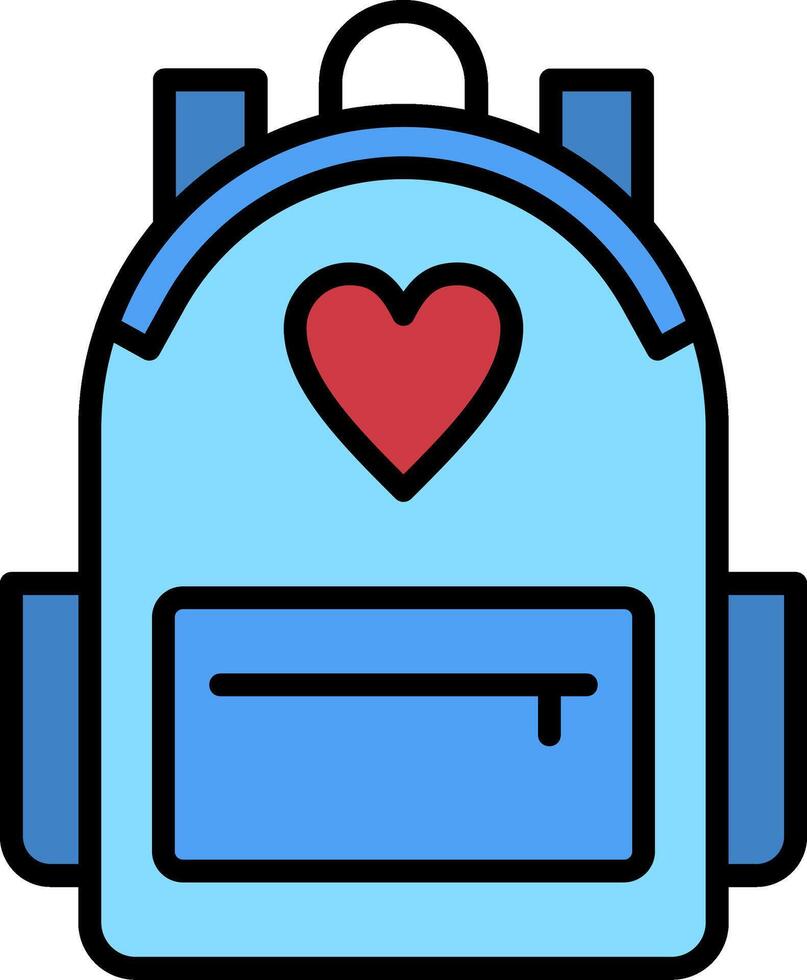 Backpack Line Filled Icon vector