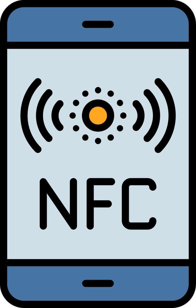 Nfc Line Filled Icon vector