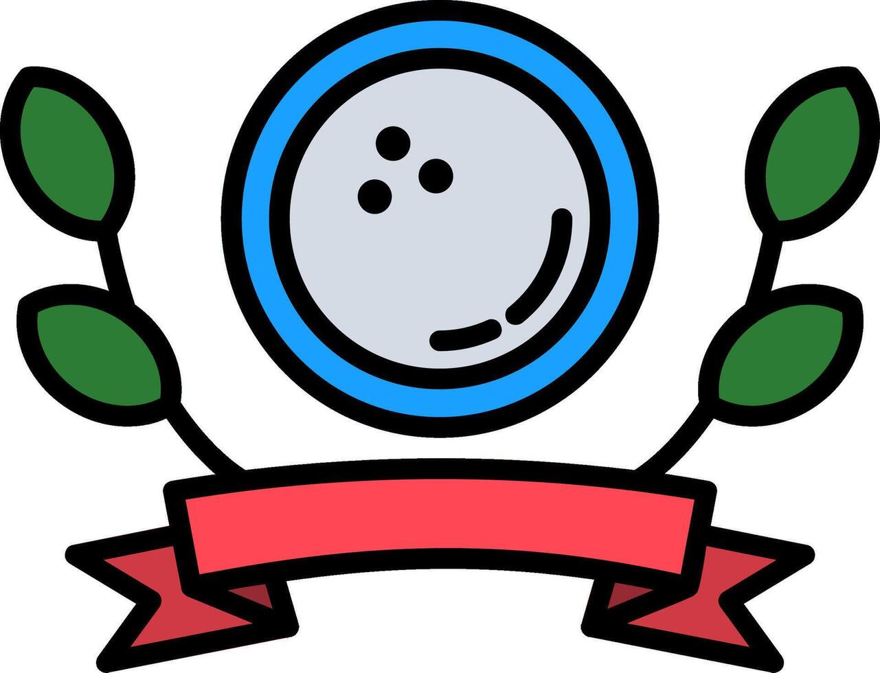 Badge Line Filled Icon vector